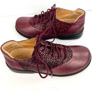 Portofino Made in Spain Leather Oxford Shoes sz 37/6.5-7.0 Burgundy Lightweight